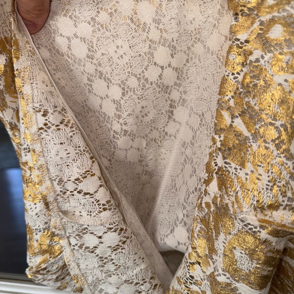 Beulah Gold Mini Dress Size Large - Picture 5 of 5